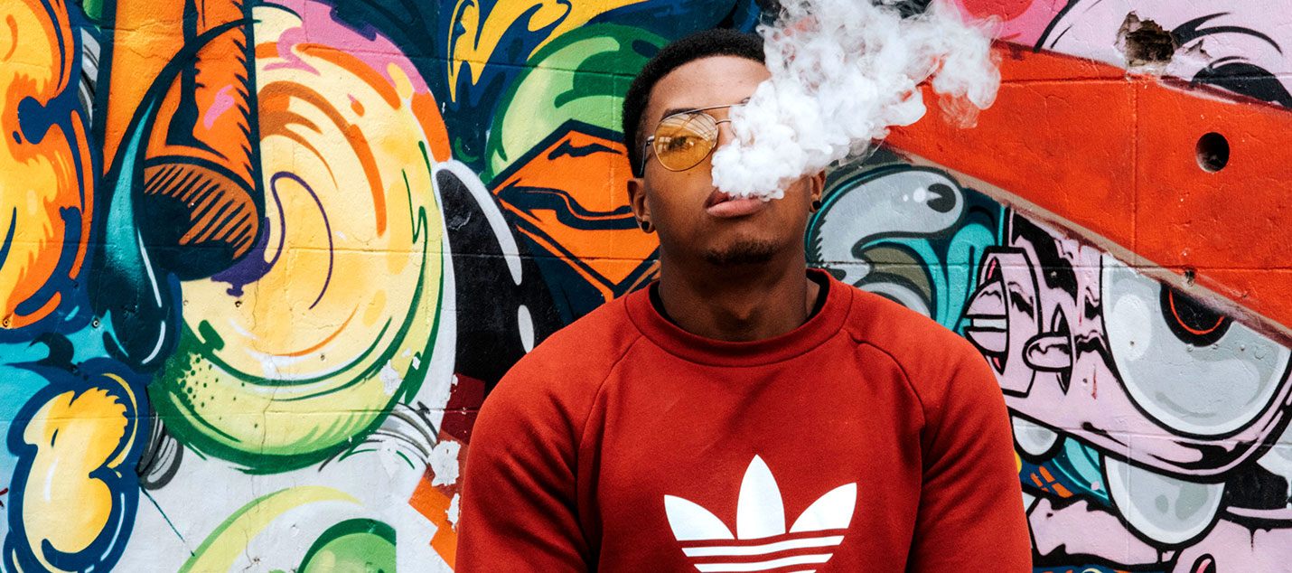 Man Exhaling Smoke Man Exhaling Smoke