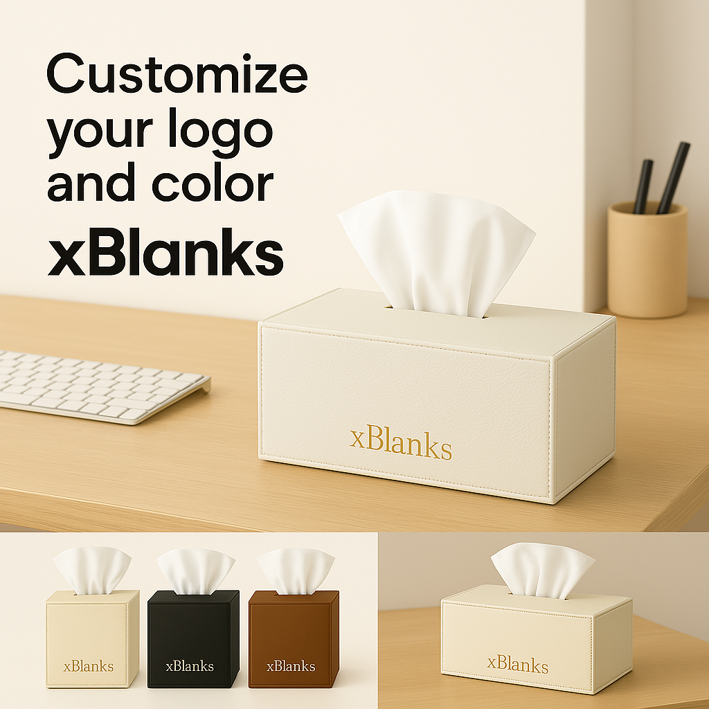 Laser customizable Leather Tissue Box 5