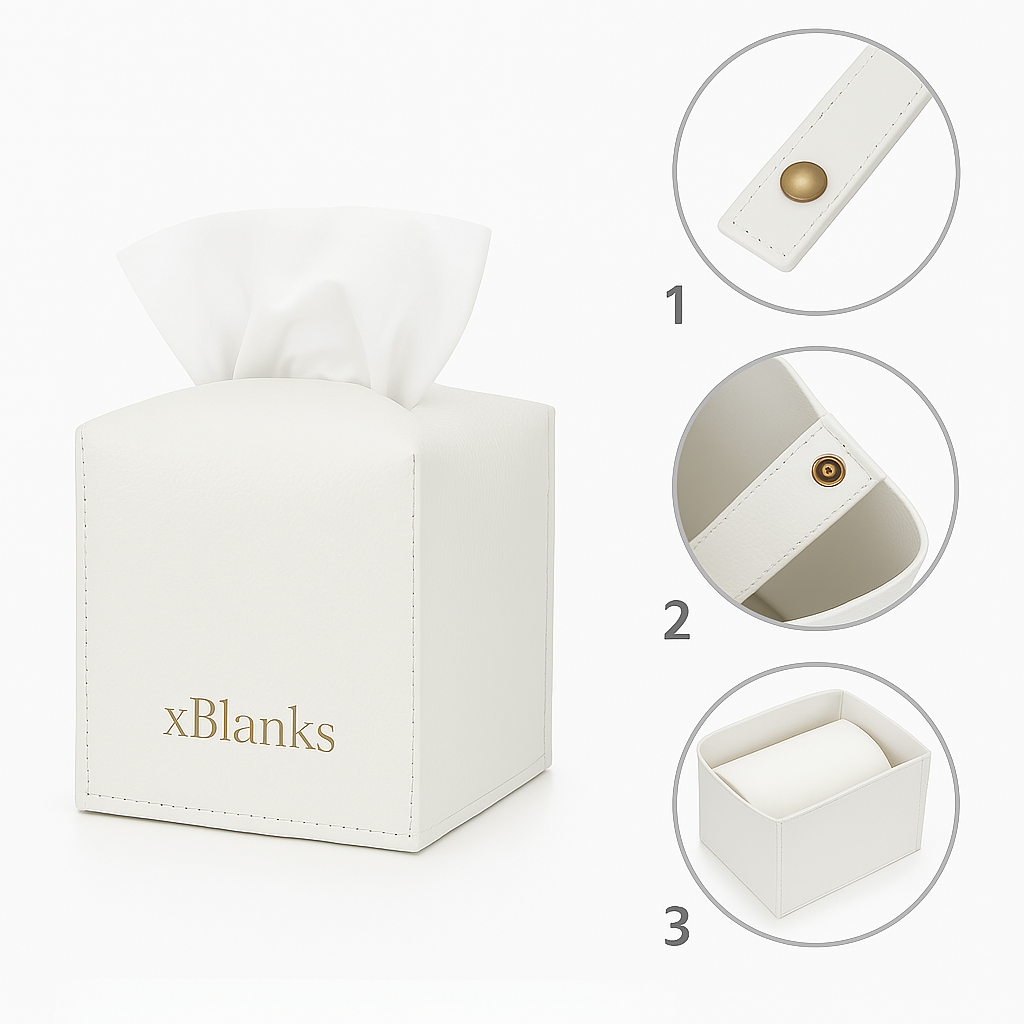 Laser customizable Leather Tissue Box 4 Laser customizable Leather Tissue Box 4